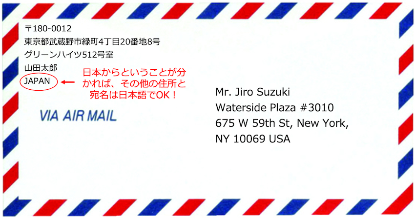 英語 住所の書き方 県市区町村 番地等の順番と郵便番号は